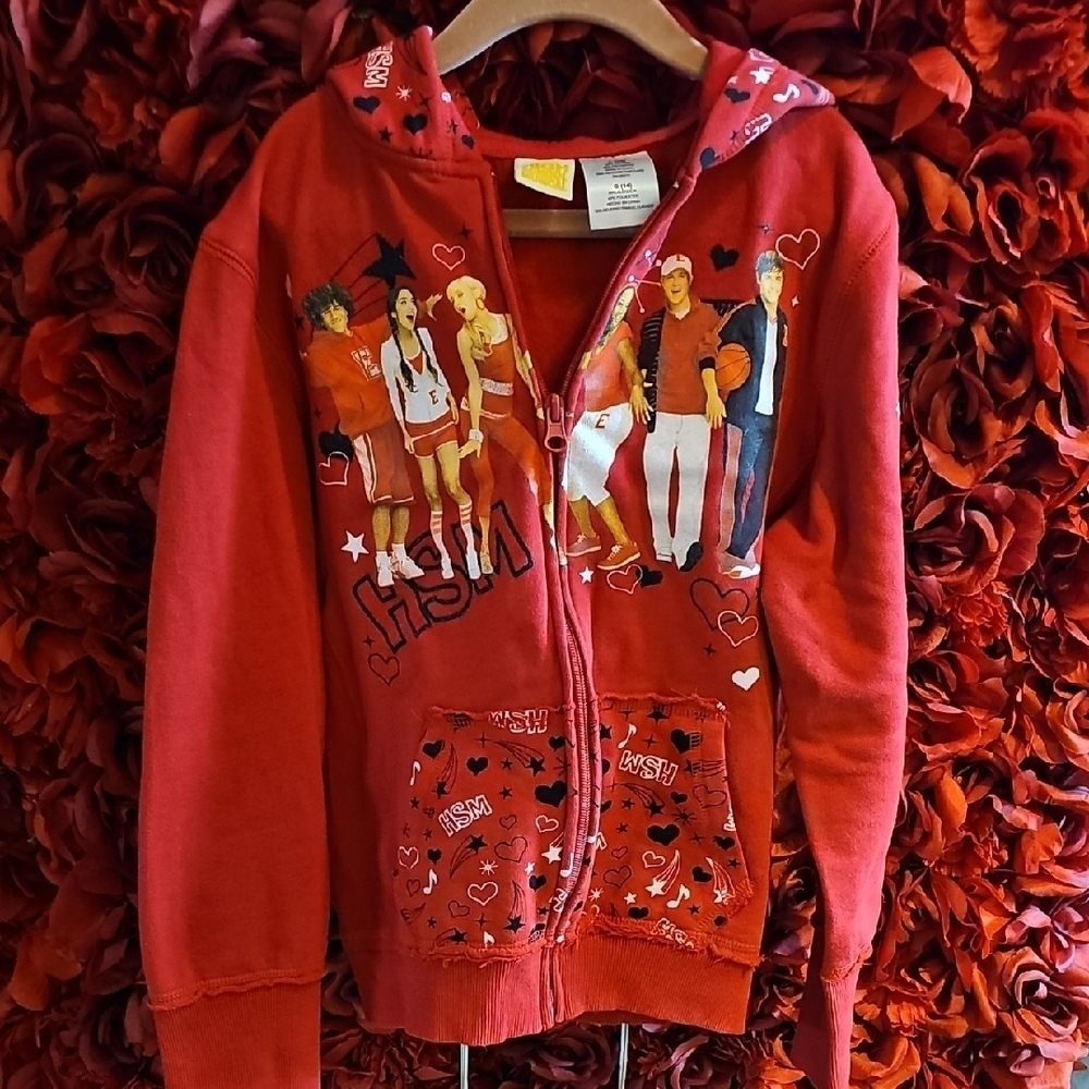 Disney High School Musical Girls Size 14 Red Graphic Hoodie